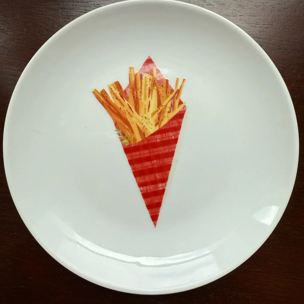 CRATE & BARREL Set of 6 Global Bites Plates